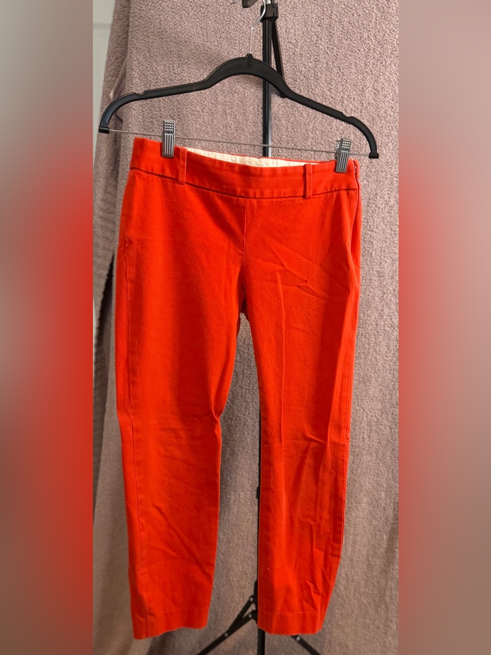 J.Crew Minnie Stretch Twill Cropped Pants Red Orange Size 0